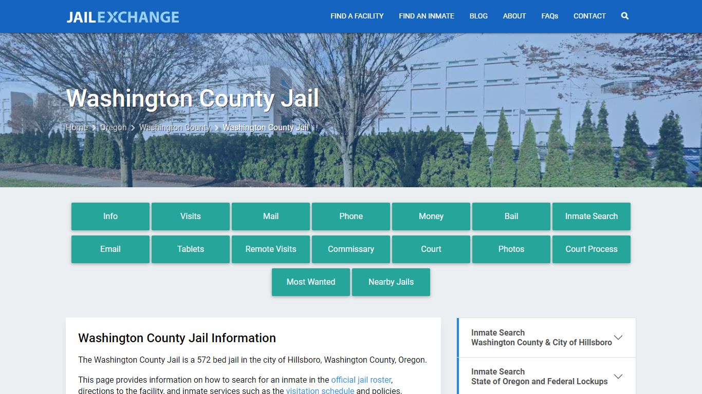 Washington County Jail, OR Inmate Search, Information