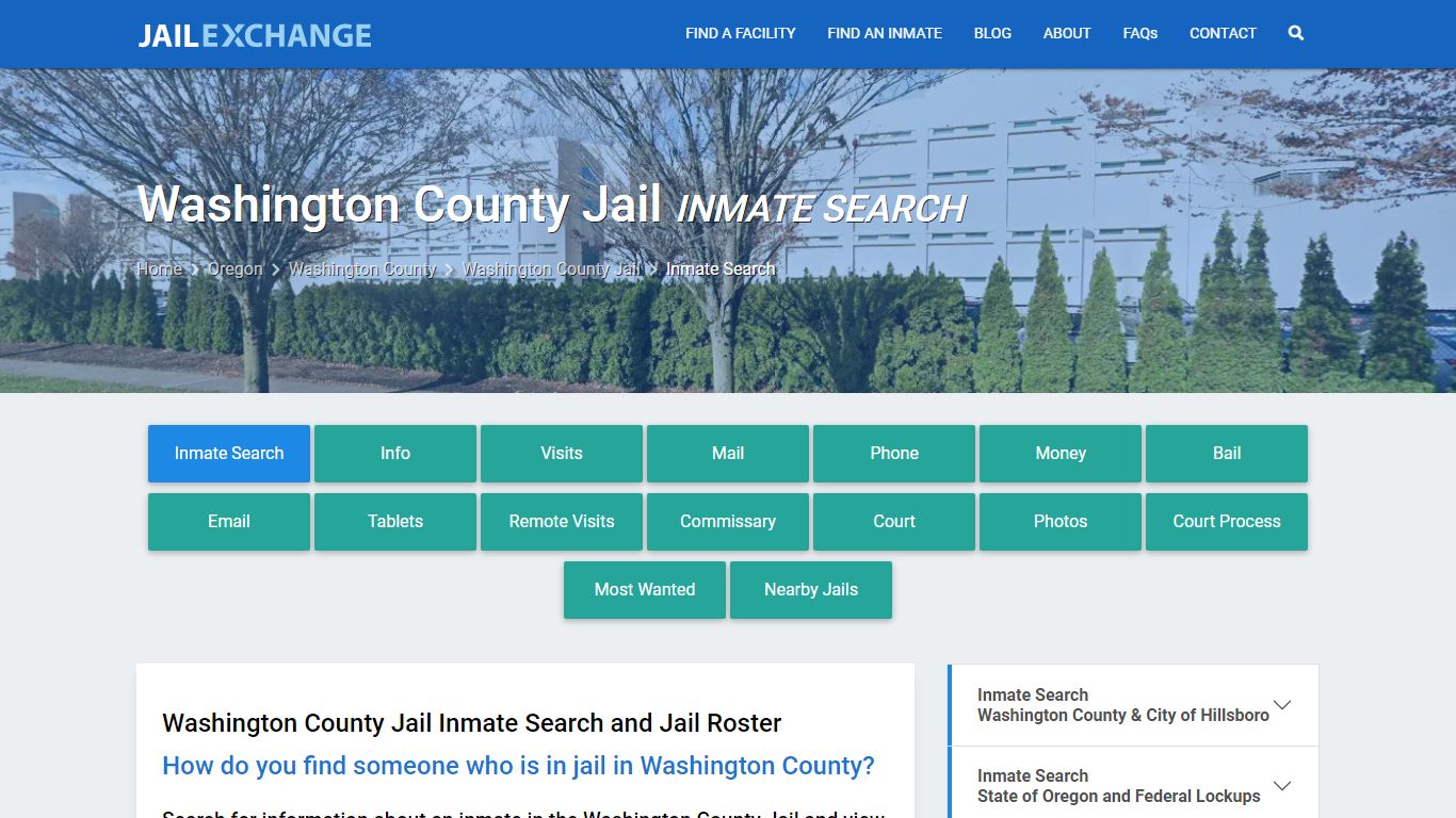 Inmate Search: Roster & Mugshots - Washington County Jail, OR